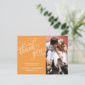 SLANTED Wird WEDDING THANK YOU POST CARD Postkarte (Stehend Vorderseite)
