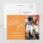 SLANTED Wird WEDDING THANK YOU POST CARD Postkarte (Vorne/Hinten)