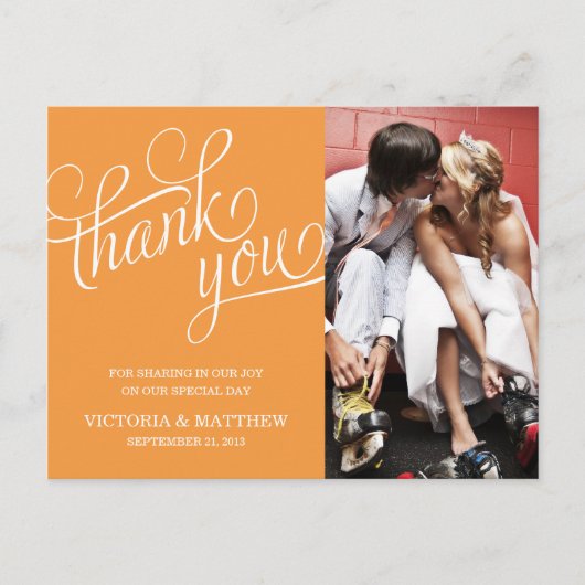 SLANTED Wird WEDDING THANK YOU POST CARD Postkarte (Vorderseite)