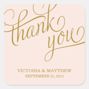 SLANTIERT   DANKEN, DASS SIE SICH BEKANNT HABEN QUADRATISCHER AUFKLEBER