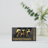 Slanting Gold Zuhause Handyman Tools Visitenkarte (Stehend Vorderseite)