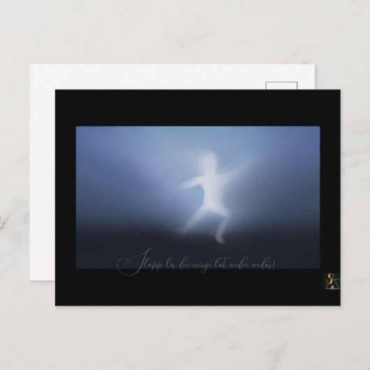 Släpp lös din energi låt anden andas blå vit bild postkarte (Vorne/Hinten)