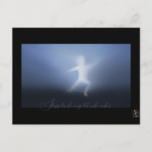 Släpp lös din energi låt anden andas blå vit bild postkarte (Vorderseite)