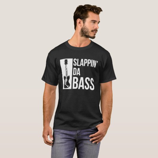 Slapping Da Bass Funny Coole Gitarre Lover T-Shirt (Vorne ganz)