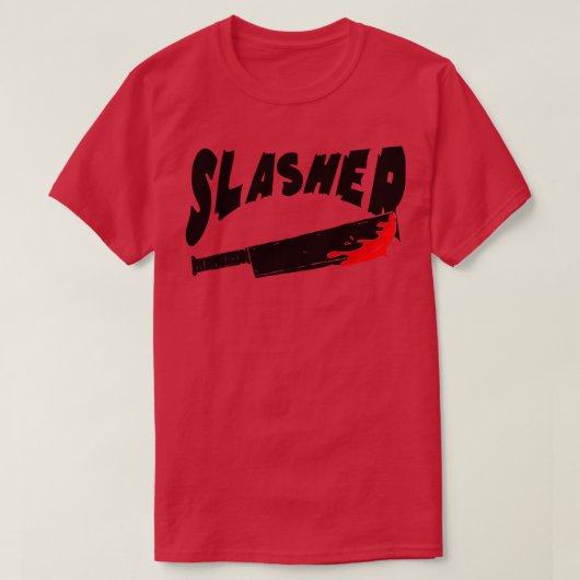 Slasher Big Knife mit Blut Horror Killer 1 T-Shirt (Design vorne)