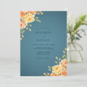 Slate Amber Bloom Hochzeit Einladung (Stehend Vorderseite)