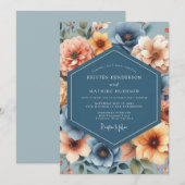 Slate Amber Erntehochzeit Einladung (Vorne/Hinten)