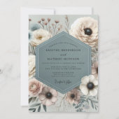 Slate Bloom Hochzeit Einladung (Vorderseite)