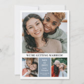 Slate Blue 3 Foto Collage Modern Save the Date (Vorderseite)