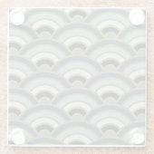 Slate Blue Art Deco Curve Muster Glasuntersetzer (Rückseite)