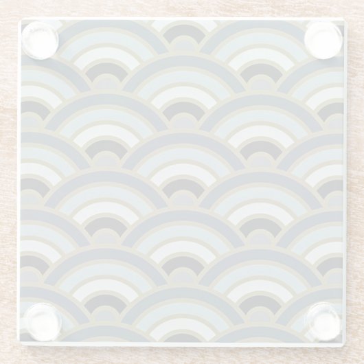 Slate Blue Art Deco Curve Muster Glasuntersetzer (Rückseite)