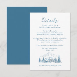Slate Blue Berghochzeits-Detailkarte Begleitkarte