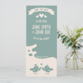 Slate Blue Bird Song Save The Date (Stehend Vorderseite)