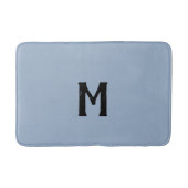 Slate Blue Black Monogram Badematte (Vorderseite)