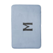 Slate Blue Black Monogram Badematte (Vorderseite Vertikal)