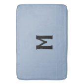 Slate Blue Black Monogram Badematte (Vorderseite Vertikal)