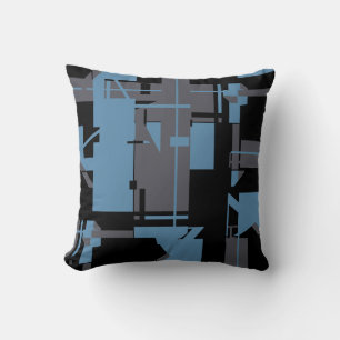 Slate Blue Black Taupe Geometrie Formen Design Kissen
