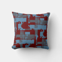 Slate Blue Burgundy Taupe Geometric Art Labyrinth