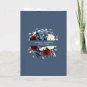 Slate Blue Burgundy Weiße Elfenbeinblumenhochzeit  Einladung (Rückseite)