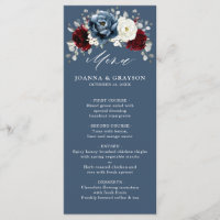 Slate Blue Burgundy White Elvory Floral Wedding Me