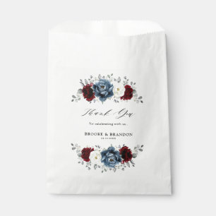 Slate Blue Burgundy White Ivory Bluoral Wedding Geschenktütchen