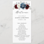 Slate Blue Burgundy White Ivory Bluoral Wedding  Programm<br><div class="desc">Hochzeitskalender mit Spätbrunnen,  Burgund,  Weißem Elfenbein mit Blumenmotiven,  mit edlem Bordeaux,  Schiefer,  staubblauer Farbe,  Elfenbein-Rose,  Peony-Blume und staubigen grünen Eukalyptus-Blätter. Bitte kontaktieren Sie mich für weitere Hilfe bei der Anpassung oder wenn Sie ein anderes Produkt benötigen</div>