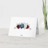 Slate Blue Burgundy White Ivory Boho Brautparty Dankeskarte (Rückseite)