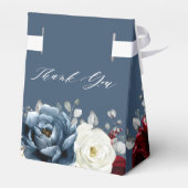 Slate Blue Burgundy White Ivory Boho Brautparty Geschenkschachtel (Rückseite)