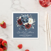 Slate Blue Burgundy White Ivory Boho Brautparty Serviette (Beispiel)