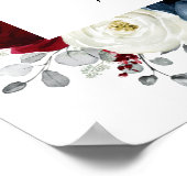 Slate Blue Burgundy White Ivory Boho Karten & Gesc Poster (Ecke)