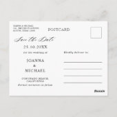 Slate Blue Burgundy White Ivory Boho Save the Date Postkarte (Rückseite)