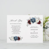 Slate Blue Burgundy White Ivory Floral Program (Stehend Vorderseite)