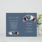 Slate Blue Burgundy White Ivory Floral Program (Stehend Vorderseite)