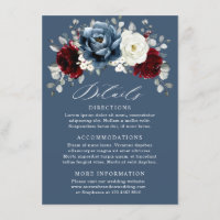 Slate Blue Burgundy White Ivory Floral Wedding En