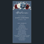 Slate Blue Burgundy White Ivory Floral Wedding Pr Programm<br><div class="desc">Hochzeitskalender mit Spätbrunnen,  Burgund,  Weißem Elfenbein mit Blumenmotiven,  mit edlem Bordeaux,  Schiefer,  staubblauer Farbe,  Elfenbein-Rose,  Peony-Blume und staubigen grünen Eukalyptus-Blätter. Bitte kontaktieren Sie mich für weitere Hilfe bei der Anpassung oder wenn Sie ein anderes Produkt benötigen</div>