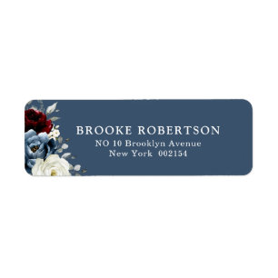 Slate Blue Burgundy White Ivory Rücksendeadresse L