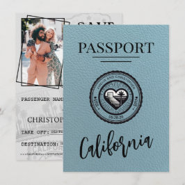 Slate Blue California Passport Save the Date