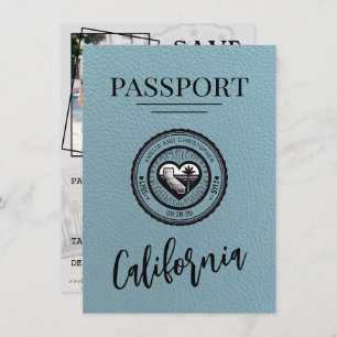 Slate Blue California Passport Save the Date