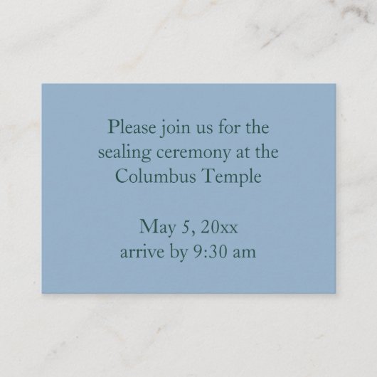 Slate Blue Diamonds Temple Sealing Einladung (Vorderseite)