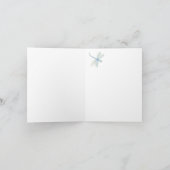 Slate Blue Dragonfly Simple Greenery Danke Einladung (Innenseite)