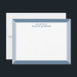 Slate Blue & Dusty Blue Frame Men Stationery Mitteilungskarte<br><div class="desc">Dieses Design weist einen Rahmen mit zwei Farben und Platz für einen Namen auf. Klicken Sie auf die Schaltfläche Anpassen, wenn Sie die Bilder verschieben/skalieren und den Text weiter verändern möchten! Variationen dieses Designs, zusätzliche Farben sowie koordinierende Produkte sind in unserem Shop, zazzle.com/store/doodlelulu verfügbar. Kontaktieren Sie uns, wenn Sie dieses...</div>