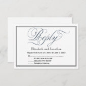 Slate Blue Elegante Script Repcard Einladung (Vorne/Hinten)