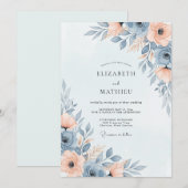 Slate Blue Ethereal Spring Wedding Einladung (Vorne/Hinten)