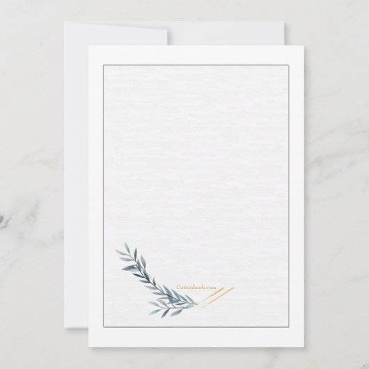 Slate Blue Ferns Einladung (Rückseite)