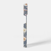 Slate Blue Floral Personalized  iPhone Hülle (Rechte Seite)