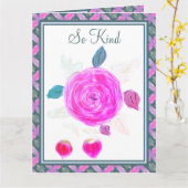 Slate Blue Flower Danke Karte (Gelbe Blume)