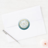 Slate Blue & Gold Gradient Save the Date Stickers (Umschlag)