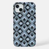Slate Blue Gray Black Midjahrhundert Squares Muste iPhone Hülle (Rückseite)
