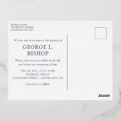 Slate Blue Greenerity Frame Oval Foto Beerdigung G Folie Einladungspostkarte (Rückseite)