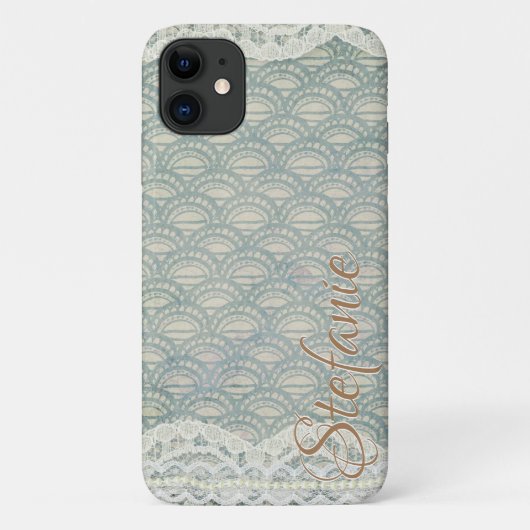 Slate Blue Lace Case-Mate iPhone Hülle (Rückseite)